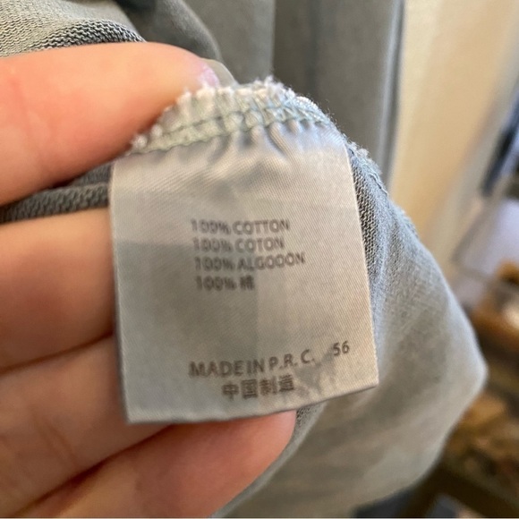 SOLD!BRANDY MELVILLE Light Teal Maine Embroidery Long Sleeve Top OS-Fit like S/M - Picture 7 of 7